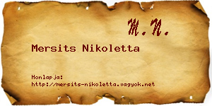 Mersits Nikoletta névjegykártya