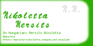 nikoletta mersits business card